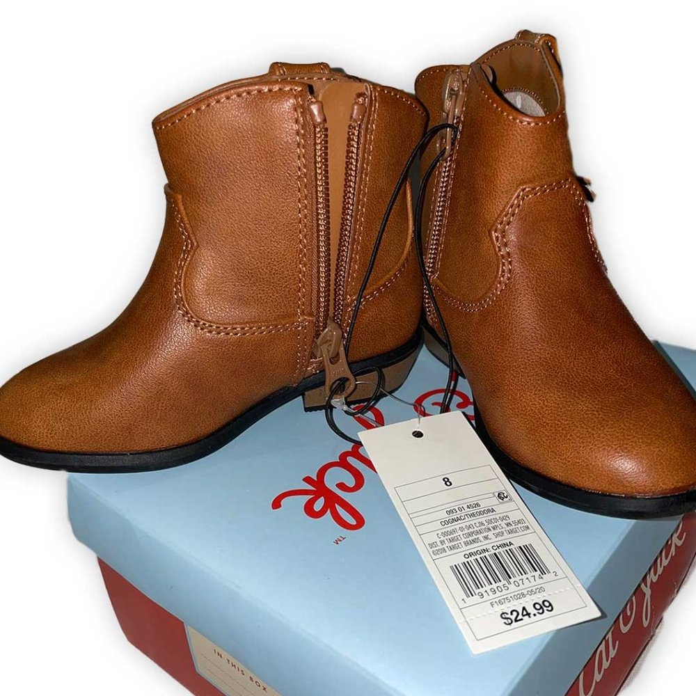 Cat & Jack Theodora Western ankle boots (size 8T)